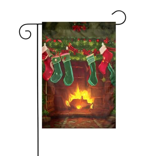 Frohe Weihnachten Gartenflagge, doppelseitig, 30,5 x 45,7 cm, Flaggen für Outdoor-Urlaubsdekorationen, langlebige Hofflagge Frohe Weihnachten Gartenflagge, doppelseitig, 30,5 x 45,7 cm, Flaggen für Outdoor-Urlaubsdekorationen, langlebige Hofflagge von JKXUN
