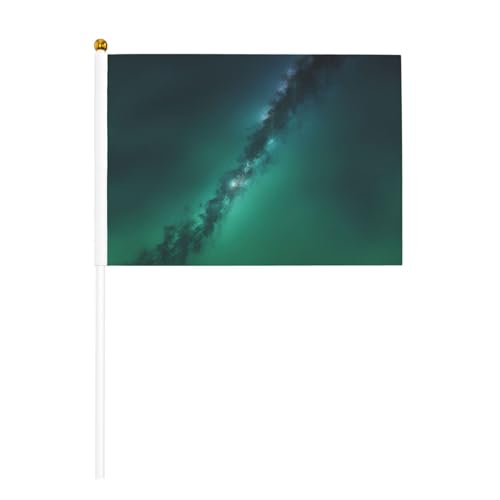Galaxy Green 6 Pack & 10 Pack Handflagge, Banner auf Stick, kleine Flaggen für Paraden, Party, Bar, Geburtstag Galaxy Green 6 Pack & 10 Pack Handflagge, Banner auf Stick, kleine Flaggen für Paraden, Party, Bar, Geburtstag von JKXUN