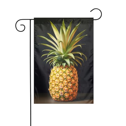 Gartenflagge mit Ananas-Malerei, doppelseitig, 30,5 x 45,7 cm, Flaggen für Outdoor-Urlaubsdekorationen, langlebige Hofflagge von JKXUN