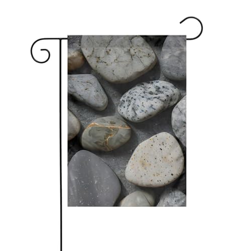 Gartenflagge mit Kieselsteinmuster, doppelseitig, 30,5 x 45,7 cm, Flaggen für Outdoor-Urlaubsdekorationen, langlebige Hofflagge von JKXUN