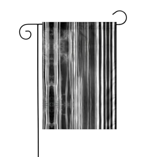 Gartenflagge mit schwarz-weißen Streifen, doppelseitig, 30,5 x 45,7 cm, Flaggen für Outdoor-Urlaubsdekorationen, langlebige Hofflagge von JKXUN