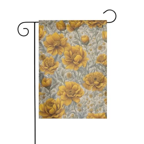 Gartenflagge mit vielen goldenen Blumen, doppelseitig, 30,5 x 45,7 cm, Flaggen für Outdoor-Urlaubsdekorationen, langlebige Hofflagge Gartenflagge mit vielen goldenen Blumen, doppelseitig, 30,5 x 45,7 cm, Flaggen für Outdoor-Urlaubsdekorationen, langlebige Hofflagge von JKXUN