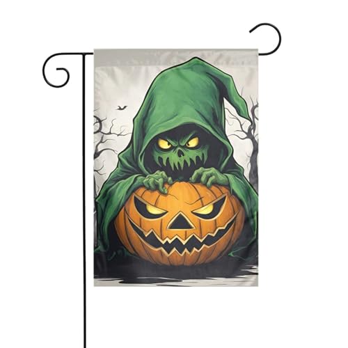 Grüner Geist Horror Halloween Kürbis 1 Gartenflagge doppelseitig 30,5 x 45,7 cm, Flaggen für Outdoor-Urlaubsdekorationen, langlebige Hofflagge Grüner Geist Horror Halloween Kürbis 1 Gartenflagge doppelseitig 30,5 x 45,7 cm, Flaggen für Outdoor-Urlaubsdekorationen, langlebige Hofflagge von JKXUN