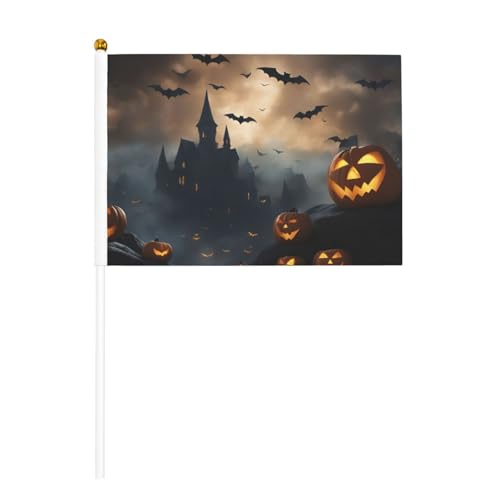 Halloween Fliegende Fledermäuse 3 6er Pack & 10er Pack Handflagge, Banner auf Stab, kleine Flaggen für Paraden, Party, Bar, Geburtstag Halloween Fliegende Fledermäuse 3 6er Pack & 10er Pack Handflagge, Banner auf Stab, kleine Flaggen für Paraden, Party, Bar, Geburtstag von JKXUN