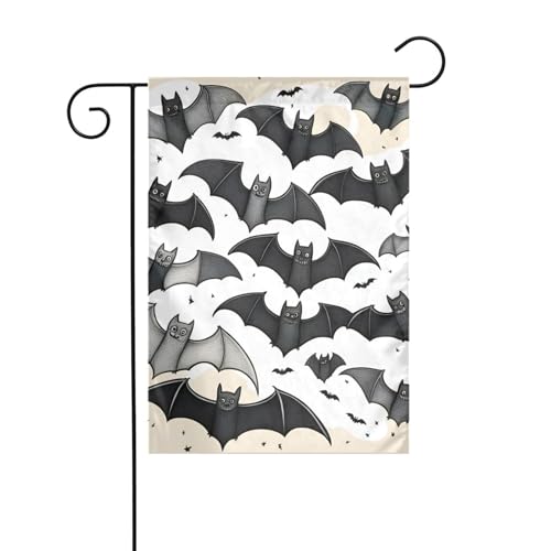 Halloween-Gartenflagge fliegende Fledermäuse, doppelseitig, 30,5 x 45,7 cm, Flaggen für Outdoor-Urlaubsdekorationen, langlebige Hofflagge Halloween-Gartenflagge fliegende Fledermäuse, doppelseitig, 30,5 x 45,7 cm, Flaggen für Outdoor-Urlaubsdekorationen, langlebige Hofflagge von JKXUN