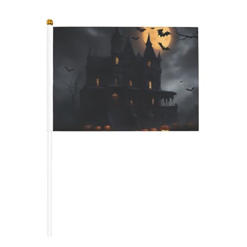 Halloween-Goth-Flagge, 6 Stück & 10 Stück, Handflagge, Banner auf Stab, kleine Flaggen für Paraden, Party, Bar, Geburtstag Halloween-Goth-Flagge, 6 Stück & 10 Stück, Handflagge, Banner auf Stab, kleine Flaggen für Paraden, Party, Bar, Geburtstag von JKXUN
