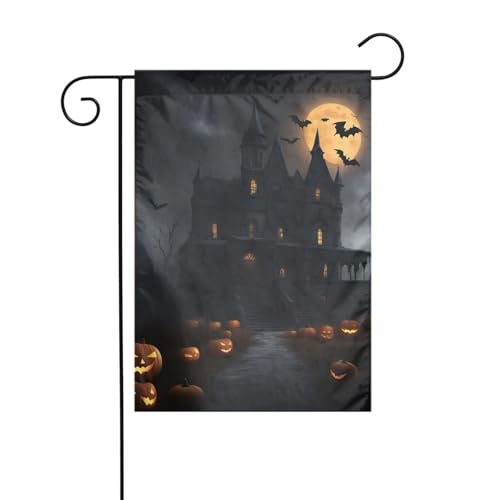 Halloween-Goth-Gartenflagge, doppelseitig, 30,5 x 45,7 cm, Flaggen für Outdoor-Urlaubsdekorationen, langlebige Hofflagge Halloween-Goth-Gartenflagge, doppelseitig, 30,5 x 45,7 cm, Flaggen für Outdoor-Urlaubsdekorationen, langlebige Hofflagge von JKXUN