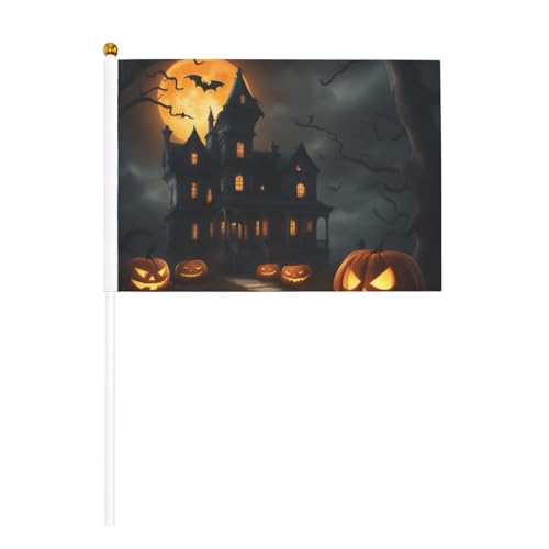 Halloween Horror 6 Pack & 10 Pack Handheld Flagge, Banner auf Stick, kleine Flaggen für Paraden, Party, Bar, Geburtstag Halloween Horror 6 Pack & 10 Pack Handheld Flagge, Banner auf Stick, kleine Flaggen für Paraden, Party, Bar, Geburtstag von JKXUN