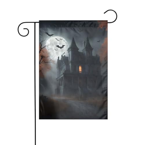 Halloween-Horror-Gartenflagge, doppelseitig, 30,5 x 45,7 cm, Flaggen für Outdoor-Urlaubsdekorationen, langlebige Hofflagge Halloween-Horror-Gartenflagge, doppelseitig, 30,5 x 45,7 cm, Flaggen für Outdoor-Urlaubsdekorationen, langlebige Hofflagge von JKXUN