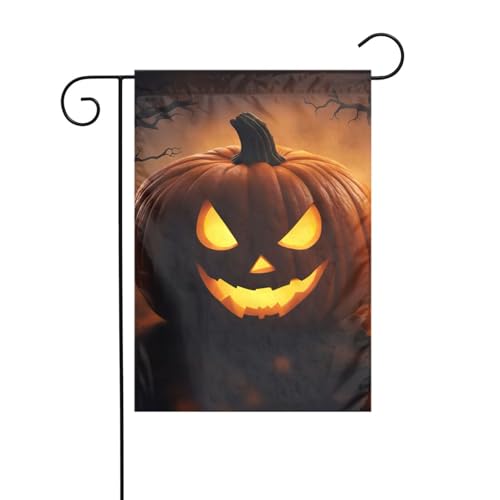 Halloween-Kürbis-Gartenflagge, doppelseitig, 30,5 x 45,7 cm, Flaggen für Outdoor-Urlaubsdekorationen, langlebige Hofflagge von JKXUN