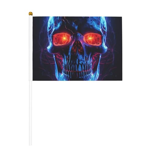 Halloween Schädel 6 Pack & 10 Pack Handflagge, Banner auf Stab, kleine Flaggen für Paraden, Party, Bar, Geburtstag Halloween Schädel 6 Pack & 10 Pack Handflagge, Banner auf Stab, kleine Flaggen für Paraden, Party, Bar, Geburtstag von JKXUN