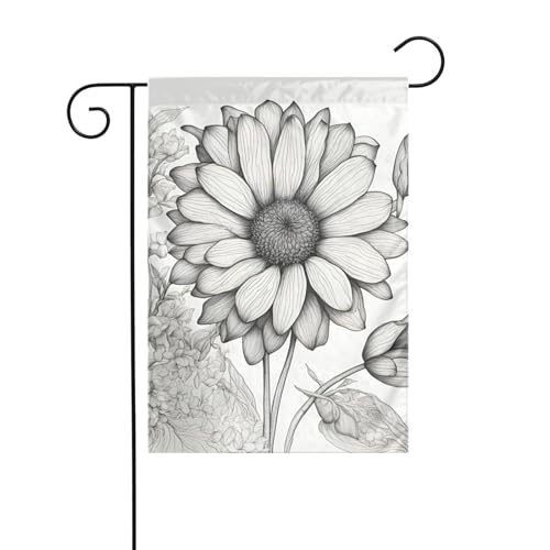Handgezeichnete Blume, 1 Gartenflagge, doppelseitig, 30,5 x 45,7 cm, Flaggen für Outdoor-Urlaubsdekorationen, langlebige Hofflagge Handgezeichnete Blume, 1 Gartenflagge, doppelseitig, 30,5 x 45,7 cm, Flaggen für Outdoor-Urlaubsdekorationen, langlebige Hofflagge von JKXUN