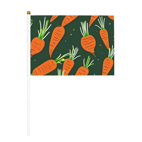 Happy Carrot 6 Pack & 10 Stück Handflagge, Banner auf Stab, kleine Flaggen für Paraden, Party, Bar, Geburtstag Happy Carrot 6 Pack & 10 Stück Handflagge, Banner auf Stab, kleine Flaggen für Paraden, Party, Bar, Geburtstag von JKXUN