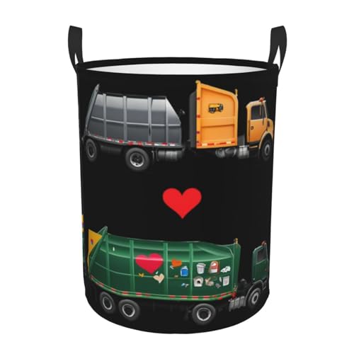 I Love Garbage Trucks Wäschekorb, freistehend, wasserdicht, mit einfachen Tragegriffen in Waschküche, Schlafzimmer, Badezimmer I Love Garbage Trucks Wäschekorb, freistehend, wasserdicht, mit einfachen Tragegriffen in Waschküche, Schlafzimmer, Badezimmer von JKXUN