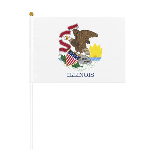 Illinois State Flag 6 Pack & 10 Pack Handheld Flagge, Banner On Stick, Small Flags for Paras, Party, Bar, Birthday Illinois State Flag 6 Pack & 10 Pack Handheld Flagge, Banner On Stick, Small Flags for Paras, Party, Bar, Birthday von JKXUN