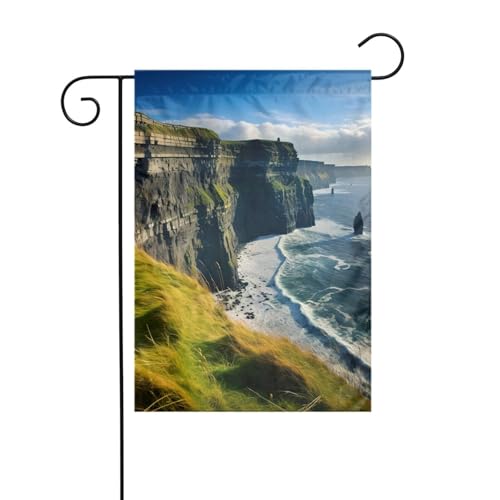 Irland Outdoor County Clare The Cliffs Gartenflagge, doppelseitig, 30,5 x 45,7 cm, Flaggen für Outdoor-Urlaubsdekorationen, langlebige Hofflagge Irland Outdoor County Clare The Cliffs Gartenflagge, doppelseitig, 30,5 x 45,7 cm, Flaggen für Outdoor-Urlaubsdekorationen, langlebige Hofflagge von JKXUN