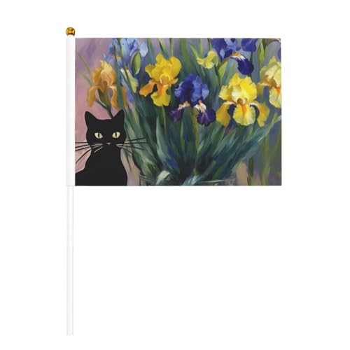 Katzenblumen-Verzierung, 6 Stück & 10 Stück, Handflagge, Banner auf Stab, kleine Flaggen für Paraden, Party, Bar, Geburtstag Katzenblumen-Verzierung, 6 Stück & 10 Stück, Handflagge, Banner auf Stab, kleine Flaggen für Paraden, Party, Bar, Geburtstag von JKXUN