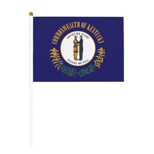 Kentucky Staatsflagge, 6 Stück & 10 Stück Handflagge, Banner auf Stab, kleine Flaggen für Paraden, Party, Bar, Geburtstag Kentucky Staatsflagge, 6 Stück & 10 Stück Handflagge, Banner auf Stab, kleine Flaggen für Paraden, Party, Bar, Geburtstag von JKXUN