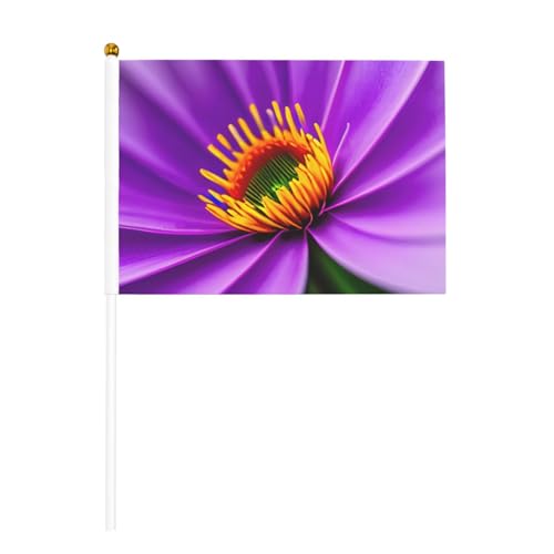 Lila Blume 1 6 Pack & 10 Stück Handflagge, Banner auf Stab, kleine Flaggen für Paraden, Party, Bar, Geburtstag Lila Blume 1 6 Pack & 10 Stück Handflagge, Banner auf Stab, kleine Flaggen für Paraden, Party, Bar, Geburtstag von JKXUN