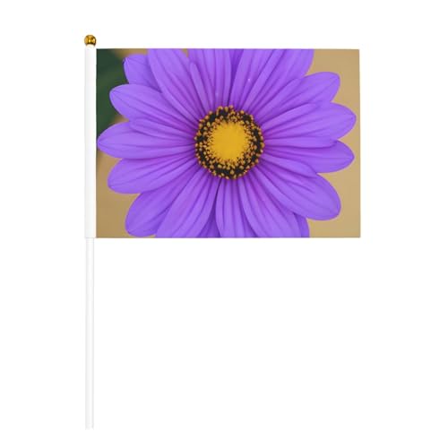 Lila Blume 6 Pack & 10 Stück Handflagge, Banner auf Stab, kleine Flaggen für Paraden, Party, Bar, Geburtstag Lila Blume 6 Pack & 10 Stück Handflagge, Banner auf Stab, kleine Flaggen für Paraden, Party, Bar, Geburtstag von JKXUN