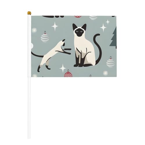 Lustige Katze und Baum, 6 Stück & 10 Stück Handflagge, Banner auf Stab, kleine Flaggen für Paraden, Party, Bar, Geburtstag Lustige Katze und Baum, 6 Stück & 10 Stück Handflagge, Banner auf Stab, kleine Flaggen für Paraden, Party, Bar, Geburtstag von JKXUN