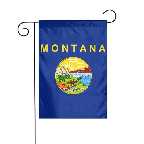 Montana Staatsflagge Gartenflagge, doppelseitig, 30,5 x 45,7 cm, Flaggen für Outdoor-Urlaubsdekorationen, langlebige Hofflagge von JKXUN