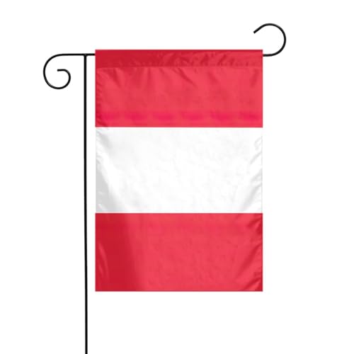 Österreichische Flagge, Gartenflagge, doppelseitig, 30,5 x 45,7 cm, Flaggen für Outdoor-Urlaubsdekorationen, langlebige Hofflagge von JKXUN