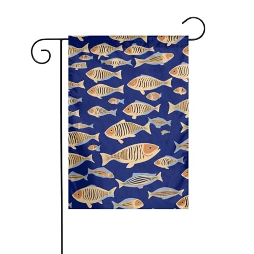 Ozean-Unterwasserfisch-Gartenflagge, doppelseitig, 30,5 x 45,7 cm, Flaggen für Outdoor-Urlaubsdekorationen, langlebige Hofflagge von JKXUN