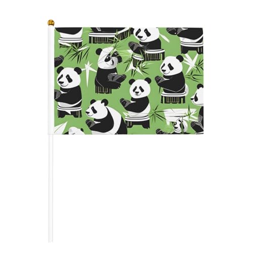 Panda Bambus 6er Pack & 10 Pack Handflagge, Banner auf Stab, kleine Flaggen für Paraden, Party, Bar, Geburtstag Panda Bambus 6er Pack & 10 Pack Handflagge, Banner auf Stab, kleine Flaggen für Paraden, Party, Bar, Geburtstag von JKXUN