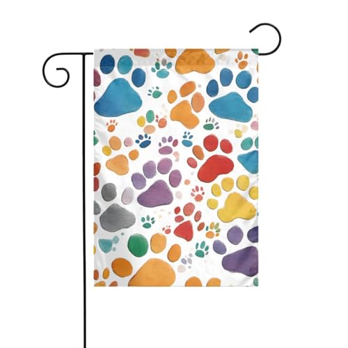 Paw Prints Art 1 Gartenflagge, doppelseitig, 30,5 x 45,7 cm, Flaggen für Outdoor-Urlaubsdekorationen, langlebige Hofflagge Paw Prints Art 1 Gartenflagge, doppelseitig, 30,5 x 45,7 cm, Flaggen für Outdoor-Urlaubsdekorationen, langlebige Hofflagge von JKXUN