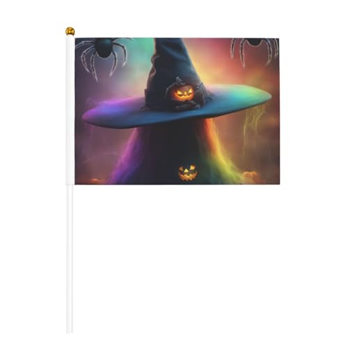 Regenbogen Halloween Geist Hexenhut Spinnen 1 6pack & 10 Pack Handheld Flagge, Banner auf Stick, kleine Flaggen für Paraden, Party, Bar, Geburtstag Regenbogen Halloween Geist Hexenhut Spinnen 1 6pack & 10 Pack Handheld Flagge, Banner auf Stick, kleine Flaggen für Paraden, Party, Bar, Geburtstag von JKXUN