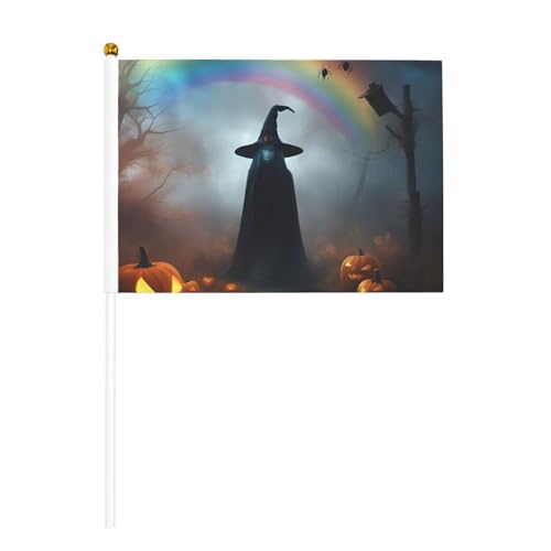 Regenbogen Halloween Geist Hexenhut Spinnen 6 Pack & 10 Pack Handheld Flagge, Banner auf Stick, kleine Flaggen für Paraden, Party, Bar, Geburtstag Regenbogen Halloween Geist Hexenhut Spinnen 6 Pack & 10 Pack Handheld Flagge, Banner auf Stick, kleine Flaggen für Paraden, Party, Bar, Geburtstag von JKXUN