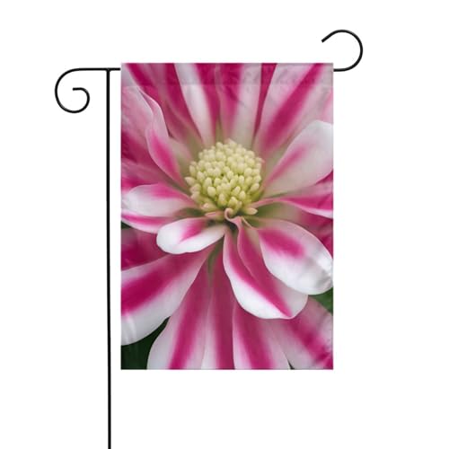 Rosa und weiße Blumen-Gartenflagge, doppelseitig, 30,5 x 45,7 cm, Flaggen für Outdoor-Urlaubsdekorationen, langlebige Hofflagge von JKXUN