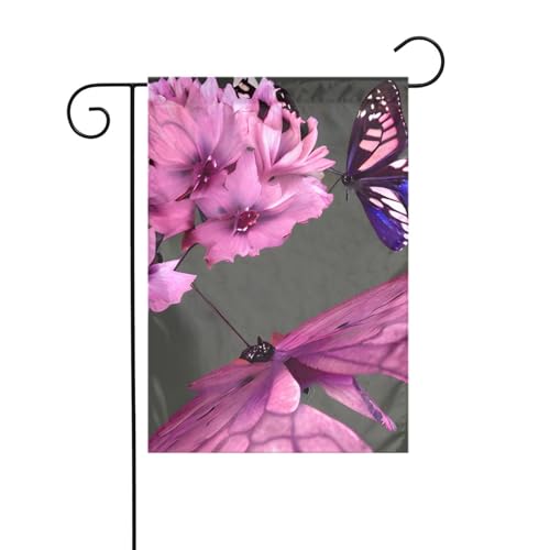 Schmetterlinge Blumen Gartenflagge doppelseitig 30,5 x 45,7 cm, Flaggen für Outdoor-Urlaubsdekorationen, langlebige Hofflagge Schmetterlinge Blumen Gartenflagge doppelseitig 30,5 x 45,7 cm, Flaggen für Outdoor-Urlaubsdekorationen, langlebige Hofflagge von JKXUN