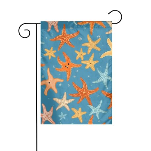 Schöne Seestern-Gartenflagge, doppelseitig, 30,5 x 45,7 cm, Flaggen für Outdoor-Urlaubsdekorationen, langlebige Hofflagge von JKXUN