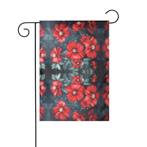 Schöne rote Blumen-Gartenflagge, doppelseitig, 30,5 x 45,7 cm, Flaggen für Outdoor-Urlaubsdekorationen, langlebige Hofflagge Schöne rote Blumen-Gartenflagge, doppelseitig, 30,5 x 45,7 cm, Flaggen für Outdoor-Urlaubsdekorationen, langlebige Hofflagge von JKXUN