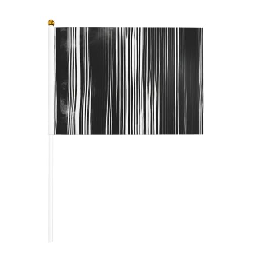 Schwarz-weiße Streifen, 6 Stück & 10 Stück Handflagge, Banner auf Stab, kleine Flaggen für Paraden, Party, Bar, Geburtstag Schwarz-weiße Streifen, 6 Stück & 10 Stück Handflagge, Banner auf Stab, kleine Flaggen für Paraden, Party, Bar, Geburtstag von JKXUN