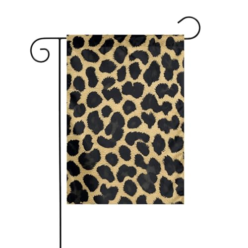 Schwarze Gartenflagge mit Leopardenmuster, doppelseitig, 30,5 x 45,7 cm, Flaggen für Outdoor-Urlaubsdekorationen, langlebige Hofflagge Schwarze Gartenflagge mit Leopardenmuster, doppelseitig, 30,5 x 45,7 cm, Flaggen für Outdoor-Urlaubsdekorationen, langlebige Hofflagge von JKXUN