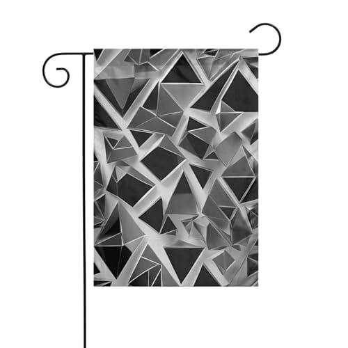 Silberne geometrische Figur Gartenflagge, doppelseitig, 30,5 x 45,7 cm, Flaggen für Outdoor-Urlaubsdekorationen, langlebige Hofflagge Silberne geometrische Figur Gartenflagge, doppelseitig, 30,5 x 45,7 cm, Flaggen für Outdoor-Urlaubsdekorationen, langlebige Hofflagge von JKXUN