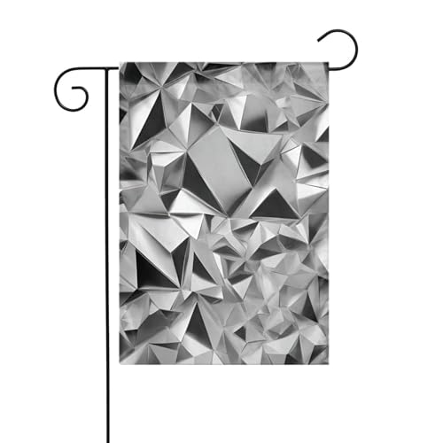 Silberne geometrische Figur Gartenflagge, doppelseitig, 30,5 x 45,7 cm, Flaggen für Outdoor-Urlaubsdekorationen, langlebige Hofflagge Silberne geometrische Figur Gartenflagge, doppelseitig, 30,5 x 45,7 cm, Flaggen für Outdoor-Urlaubsdekorationen, langlebige Hofflagge von JKXUN
