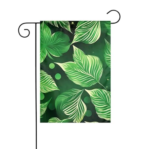 St. Patricks Day Leaves Gartenflagge, doppelseitig, 30,5 x 45,7 cm, Flaggen für Outdoor-Urlaubsdekorationen, langlebige Hofflagge von JKXUN