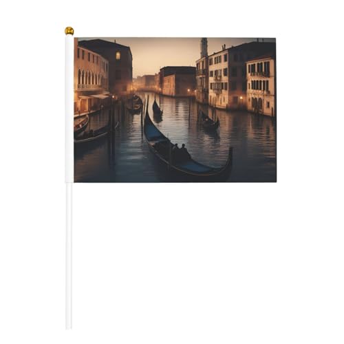 Venice Night 6 Pack & 10 Pack Handflagge, Banner auf Stab, kleine Flaggen für Paraden, Party, Bar, Geburtstag Venice Night 6 Pack & 10 Pack Handflagge, Banner auf Stab, kleine Flaggen für Paraden, Party, Bar, Geburtstag von JKXUN