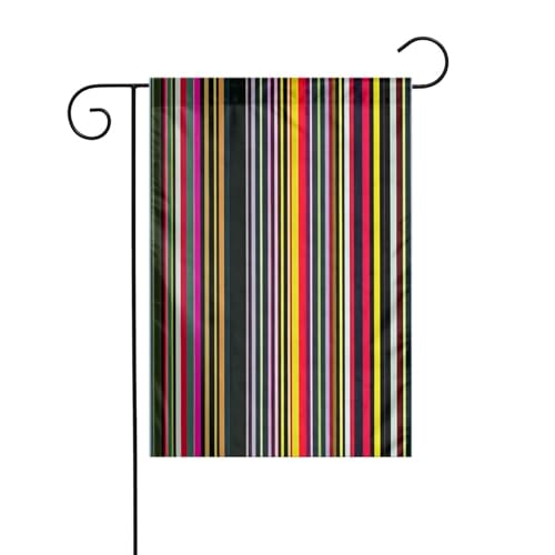 Vertikale Gartenflagge mit farbigen Streifen, doppelseitig, 30,5 x 45,7 cm, Flaggen für Outdoor-Urlaubsdekorationen, langlebige Hofflagge von JKXUN