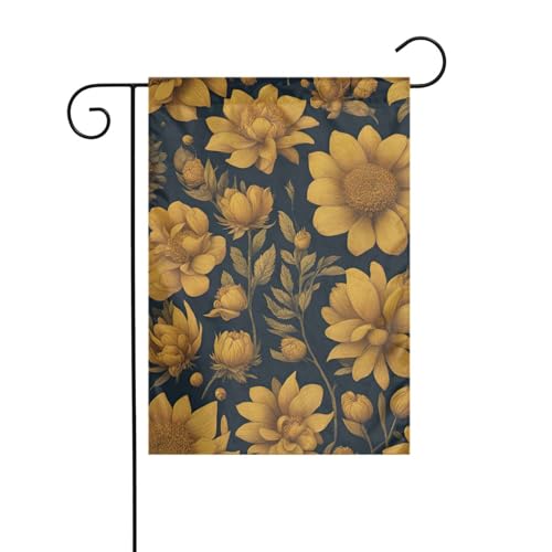 Viele goldene Blumen, 1 Gartenflagge, doppelseitig, 30,5 x 45,7 cm, Flaggen für Outdoor-Urlaubsdekorationen, langlebige Hofflagge Viele goldene Blumen, 1 Gartenflagge, doppelseitig, 30,5 x 45,7 cm, Flaggen für Outdoor-Urlaubsdekorationen, langlebige Hofflagge von JKXUN