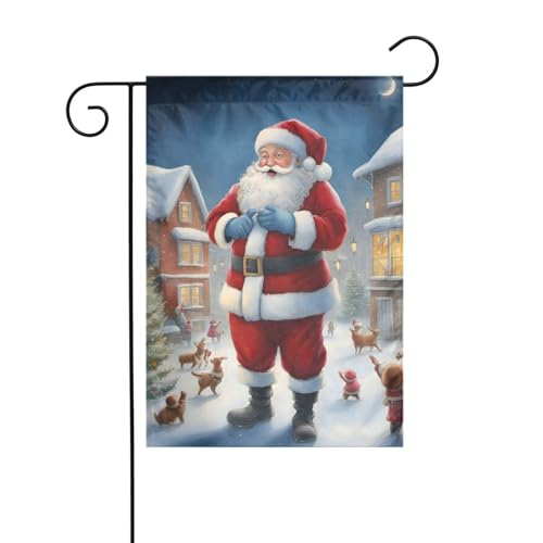 Weihnachtsmann-Gartenflagge, doppelseitig, 30,5 x 45,7 cm, Flaggen für Outdoor-Urlaubsdekorationen, langlebige Hofflagge Weihnachtsmann-Gartenflagge, doppelseitig, 30,5 x 45,7 cm, Flaggen für Outdoor-Urlaubsdekorationen, langlebige Hofflagge von JKXUN