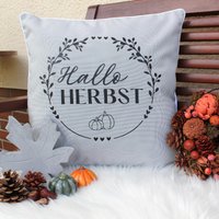 Outdoor Kissen Wetterfest Hallo Herbst 45x45 cm Mit Füllung | Herbstkissen Geschenkideen Deko Dekokissen von JKdesign4you