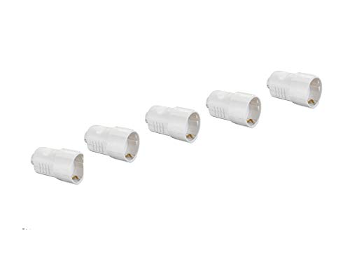 JL Schutzkontakt-Stecker weiss 250V (16A), Sicherheit durch VDE geprüft (5-set Kuppelung) von JL Connecting Power