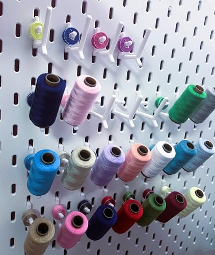 JL House. 10 Stück Nähgarn Rollen Halterung Haken für IKEA Skadis Lochwand I SKadis Zubehör Halterung Lochplatte Garnrollen Halter (Weiß) von JL House