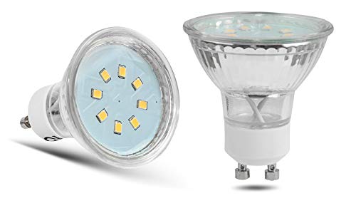 LED-Lampe 1Watt (entspricht 10Watt Glühbirne) GU10 230Volt Leuchtmittel, 2 Stück, nicht dimmbar, lange Lebensdauer, Energiesparlampe, PAR16, sofort hell, 120° Ausstrahlwinkel, Reflektorlampe (ROT) von JL JungesLicht