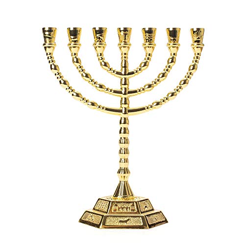Gold 12 Stämme Symbole Symbol Kerzenhalter Dekor Judaica 7 Zweig Israel Menorah 20 * 16 cm Gold 12 Stämme Symbole Symbol Kerzenhalter Dekor Judaica 7 Zweig Israel Menorah 20 * 16 cm von JL Kippha's